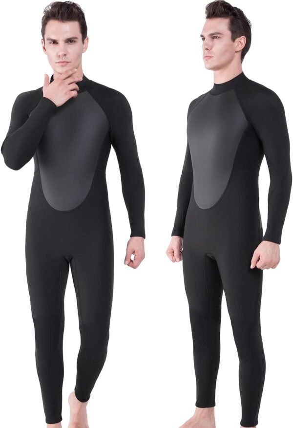 Men Wetsuit Neoprene Wet Suits Womens 3mm Full Body Long Sleeves Front Zipper Swimsuit for Scuba Diving Swimming Surfing Adult in Cold Water