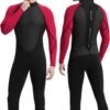 Men Wetsuit Neoprene Wet Suits Womens 3mm Full Body Long Sleeves Front Zipper Swimsuit for Scuba Diving Swimming Surfing Adult in Cold Water