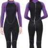 Men Wetsuit Neoprene Wet Suits Womens 3mm Full Body Long Sleeves Front Zipper Swimsuit for Scuba Diving Swimming Surfing Adult in Cold Water