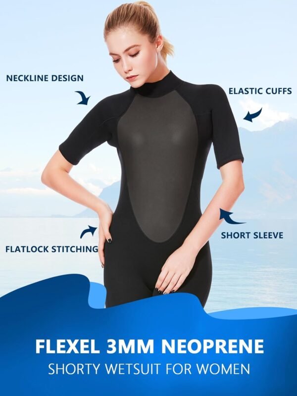 61z9D_xKOvL._AC_SL1500-20240618-095351.jpg Shorty Wetsuit Women 2mm 3mm, Wet Suits for Mens in Cold Water, Neoprene Scuba Diving Suit for Surfing Swimming Snorkeling