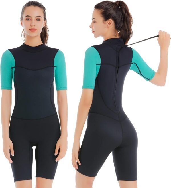 Mens Shorty Wetsuit,2mm Short Wetsuit for Men in Cold Water Shory Sleeve Wetsuit Kayaking Snorkeling Paddle Boarding