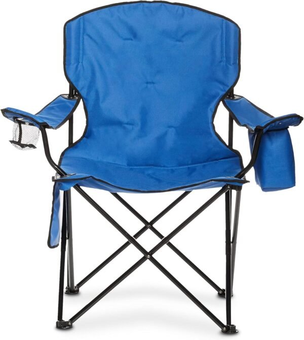 Camping Chair Large, Mesh Back, Portable Folding Chair with Cup Holder, Heavy Duty for Outdoor Events