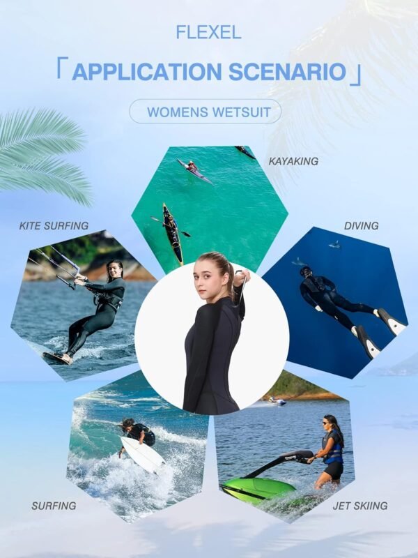 3mm Full Body Wetsuit for Women Men 3/2mm, 5/4mm Neoprene Wet Suits for Cold Water, Scuba Diving Suit Long Sleeve for Surfing Swimming Snorkeling