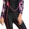 Women's Full Body Wetsuit Surfing Diving Suit Scuba Dive Skin Rash Guard One Piece Long Sleeve Zip Quick Dry Sunsuit