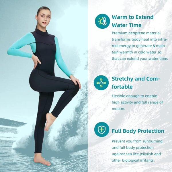 3mm Wetsuit Men and Women,Neoprene Wetsuit for Men and Women Keep Warm in Cold Water Wetsuit Women 3/2mm Womens Wetsuit Thermal Neoprene Diving Suit Windproof Surfing Suit Scuba Suit Women 3mm
