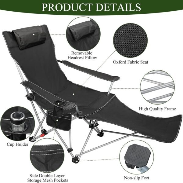 Lightweight Folding Camping Chair  Supports 280+ lbs