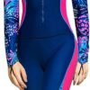 Women's Full Body Wetsuit Surfing Diving Suit Scuba Dive Skin Rash Guard One Piece Long Sleeve Zip Quick Dry Sunsuit