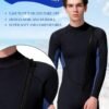 Men Wetsuit Neoprene Wet Suits Womens 3mm Full Body Long Sleeves Front Zipper Swimsuit for Scuba Diving Swimming Surfing Adult in Cold Water