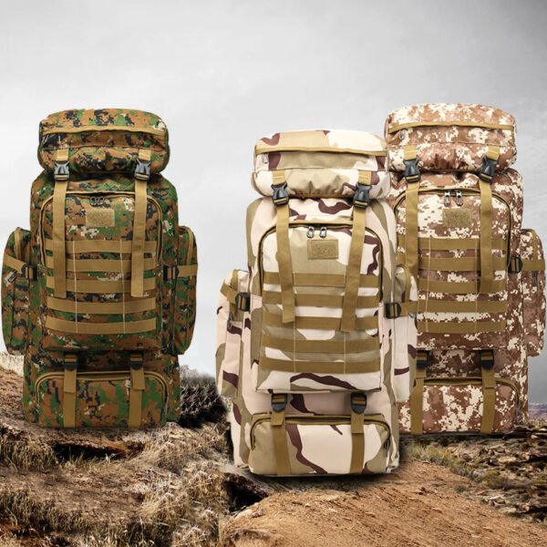 80L Tactical Backpack 600D Oxford Cloth Waterproof Trekking Fishing Hunting Bag Molle Backpack Outdoor Sport Military Rucksacks