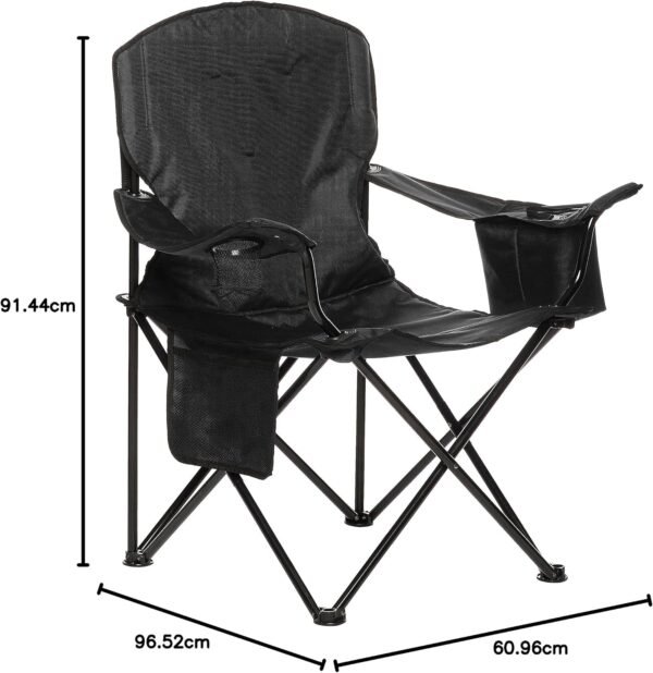 Camping Chair Large, Mesh Back, Portable Folding Chair with Cup Holder, Heavy Duty for Outdoor Events