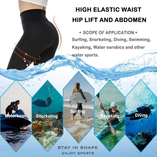 Wetsuit Pants Men Womens Wet Suits Swim Tights 3mm Neoprene Swimming Leggings 2mm Long Diving Surfing Kayak Pant Keep Warm for Workout Scuba Snorkeling Canoeing Water Sports