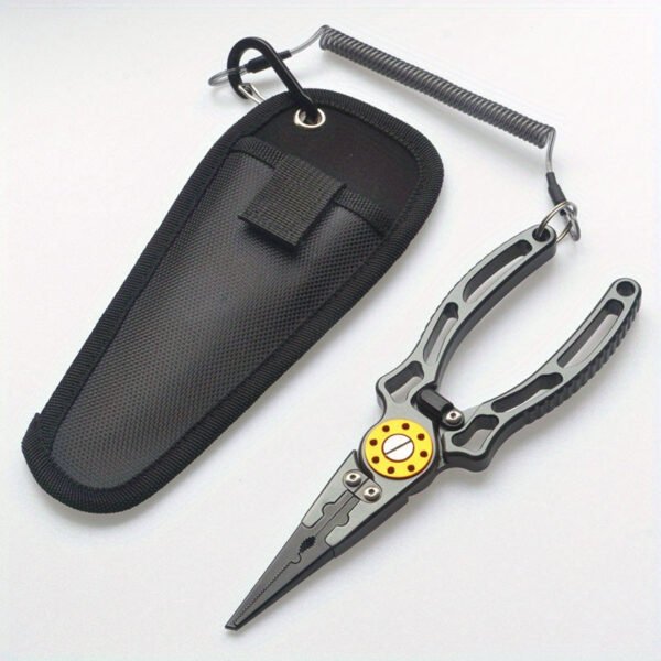 Aluminum Alloy Fishing Pliers Multifunctional Line Cutter, Hook Remover, and Crimper, Corrosion-Resistant with Ergonomic Design