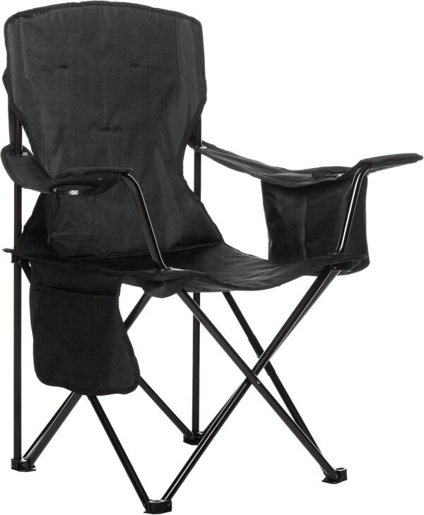 Camping Chair Large, Mesh Back, Portable Folding Chair with Cup Holder, Heavy Duty for Outdoor Events