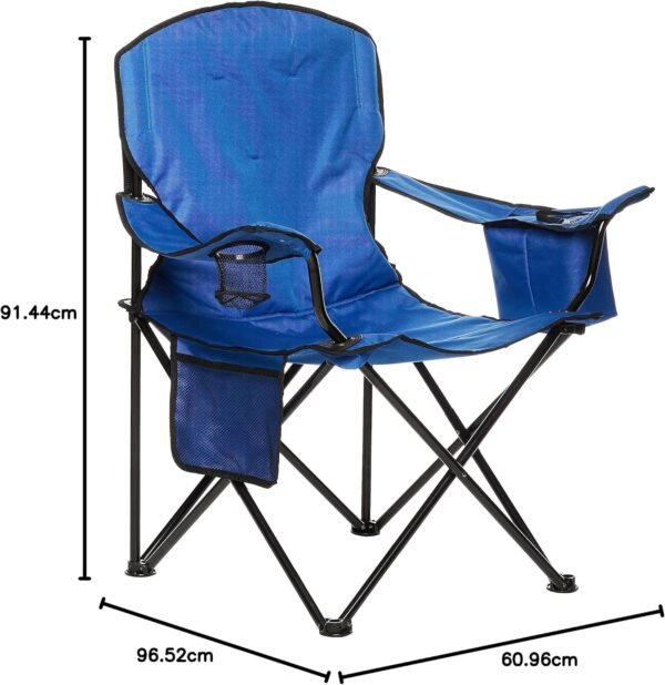 Camping Chair Large, Mesh Back, Portable Folding Chair with Cup Holder, Heavy Duty for Outdoor Events