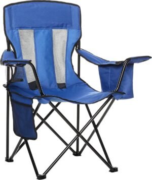 91Pn9PITMzL._AC_SL1500.jpg Camping Chair Large, Mesh Back, Portable Folding Chair with Cup Holder, Heavy Duty for Outdoor Events
