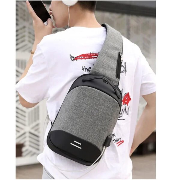 Chest bag USB charge shoulder bag men messenger bags male waterproof sling chest bag boy travel bagpack men cross body bags