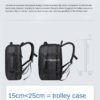 Men Large Capacity Multifunctional Extensible USB Rechargeable Hand-held Bag Men Waterproof Business Travel Computer Backpack