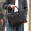 New crazy horse leather handheld briefcase men lightweight handbag vintage business casual computer bag male models