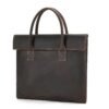 New crazy horse leather handheld briefcase men lightweight handbag vintage business casual computer bag male models