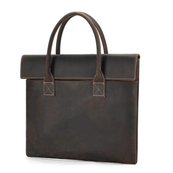 New crazy horse leather handheld briefcase men lightweight handbag vintage business casual computer bag male models