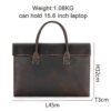 New crazy horse leather handheld briefcase men lightweight handbag vintage business casual computer bag male models
