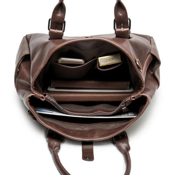 Retro Handbag Briefcase Men Large Capacity Top-Handle Bags With Strap Fashion Men's Crossbody Bag Shoulder Messenger Bag Handbag