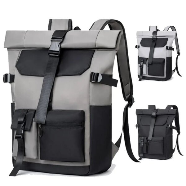 School bag Men's Backpack Waterproof Rollup Backpack Women Travel Expandable USB Charging Large Capacity Laptop Bag Mochilas