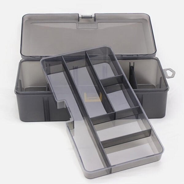 e1874cba26fa25863b8efb797bf81672.jpg Double-Layer Fishing Tackle Box Durable Plastic Storage with Multiple Compartments